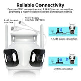 Three Lens PTZ IP Camera Outdoor WiFi Security Auto Tracking Three Screen App by stepyours.com