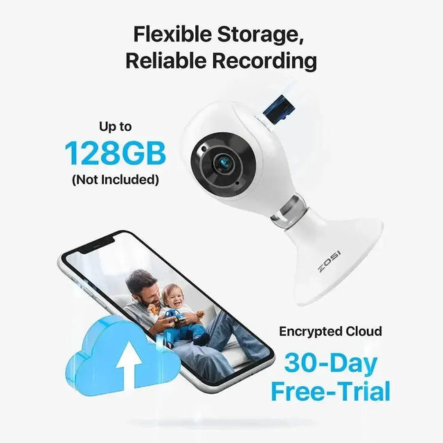 ZOSI Indoor Security Camera With Two Way Audio Cloud Storage