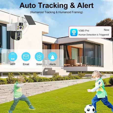 V380 Pro Solar 8MP 4K Wireless Camera - Dual Lens, 4G PIR Night Vision - stepyours.com