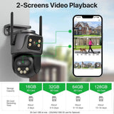 6K 9MP Outdoor Tri - Lens WiFi IP Camera - Auto Tracking And Dual Screen - stepyours.com