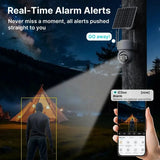 WiFi PTZ Solar Outdoor Camera 3MP 355 Pan 90 Tilt With iCsee App - stepyours.com