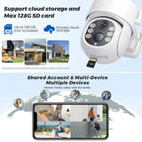 Abuntu 5MP Solar Outdoor Camera - Wireless WiFi with 7800mAh Battery Hooks - stepyours.com