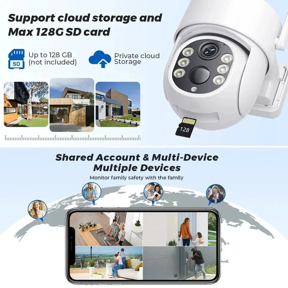 ICSEE 5MP Solar Wireless Outdoor Camera 7800mAh Battery 365 Day Standby - stepyours.com
