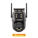 IP Camera 6K 9MP WiFi Outdoor Camera - 3 Lens Dual Screen PTZ With 8x Zoom - stepyours.com