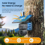 INQMEGA Solar Powered PTZ Camera 5MP 4MP WiFi 4G CCTV With Two Way Audio - stepyours.com