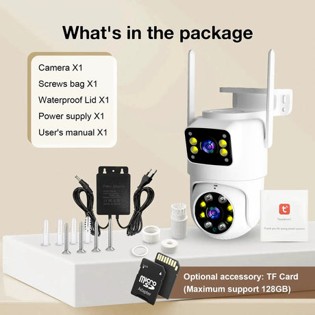 10MP Dual Lens Tuya WiFi Camera PTZ Outdoor 4K Security Camera With AI Tracking - stepyours.com