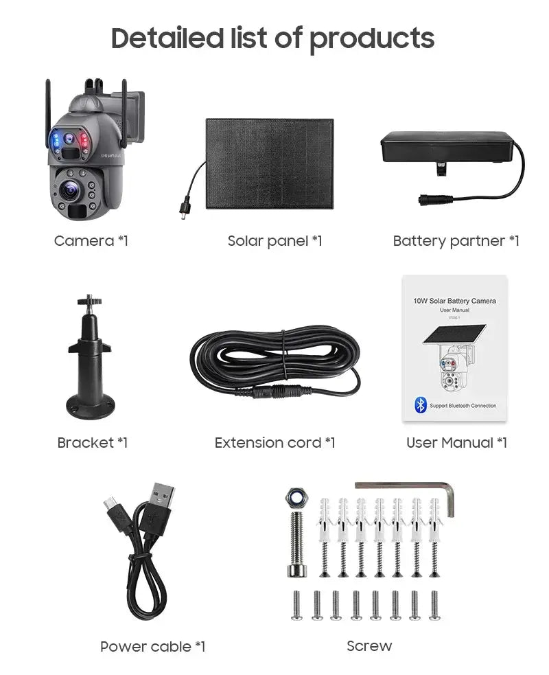 SHIWOJIA Solar 4G Security Camera With 360 Night Vision And 36X Zoom - stepyours.com