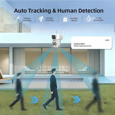 Tuya 8MP WiFi IP Camera PTZ Dual Lens Dual Screen Color Night Vision AI Alerts - stepyours.com