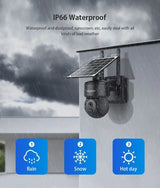 INQMEGA 3MP HD Outdoor Wifi 4G Mini Solar Battery PTZ Camera