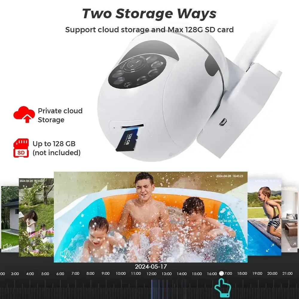 Smart 4MP Wireless Outdoor PTZ Camera With AI Auto Tracking Night Vision - stepyours.com