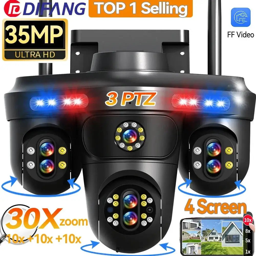Difang 5MP WiFi IP Camera Outdoor PTZ 10x Zoom Auto Tracking CCTV - stepyours.com