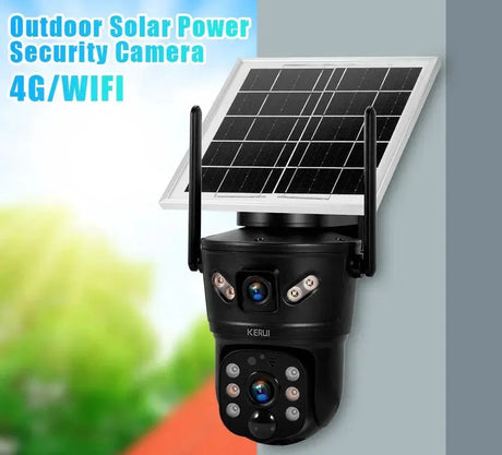 KERUI Outdoor Solar - Powered Dual - Lens Security Camera - 6MP 4G WiFi CCTV - stepyours.com