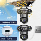 V380PRO 3 Lens WiFi Solar Camera 15MP 360 Outdoor Waterproof CCTV Night Vision - stepyours.com