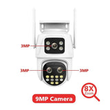 Dual Lens Outdoor Security Camera AI Tracking Waterproof
