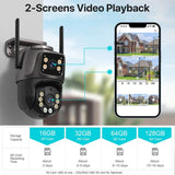 4K 8MP HD WiFi PTZ Camera Outdoor Dual Lens AI Tracking - Tredruns
