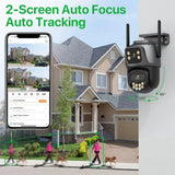 6K 9MP Outdoor Tri - Lens WiFi IP Camera - Auto Tracking And Dual Screen - stepyours.com