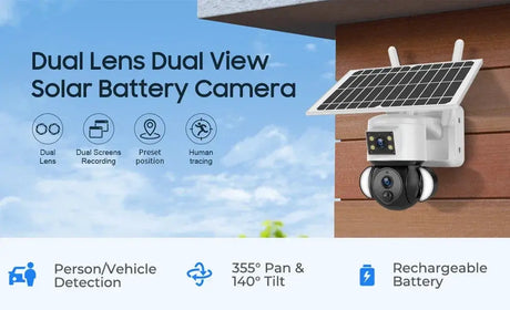 Shiwojia 6MP 4G Solar Security Camera Outdoor Surveillance
