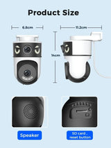 O - KAM 10MP Dual Lens PTZ WiFi Camera - AI Humanoid Detection and Auto Tracking - stepyours.com