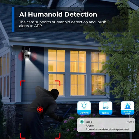 12MP 6K PTZ WiFi Outdoor Camera With 8X Zoom AI Human Detection Night Vision - stepyours.com