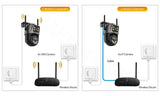 WONSDAR Dual Lens PTZ WiFi Camera Outdoor AI Security iCSee.add Hooks - stepyours.com