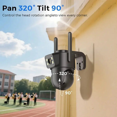 Abuntu Outdoor WiFi Camera - 8MP 4K Dual Lens With AI Human Detection Hooks - stepyours.com