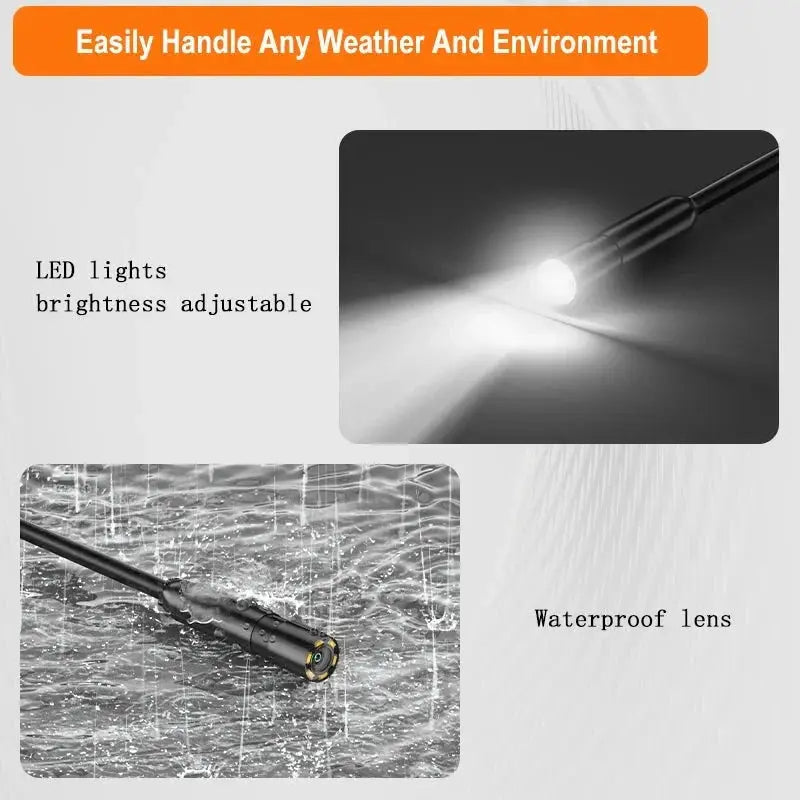 Detachable 2 - 100m Borescope With 8mm Camera - 1080P HD IP67 Endoscope - stepyours.com