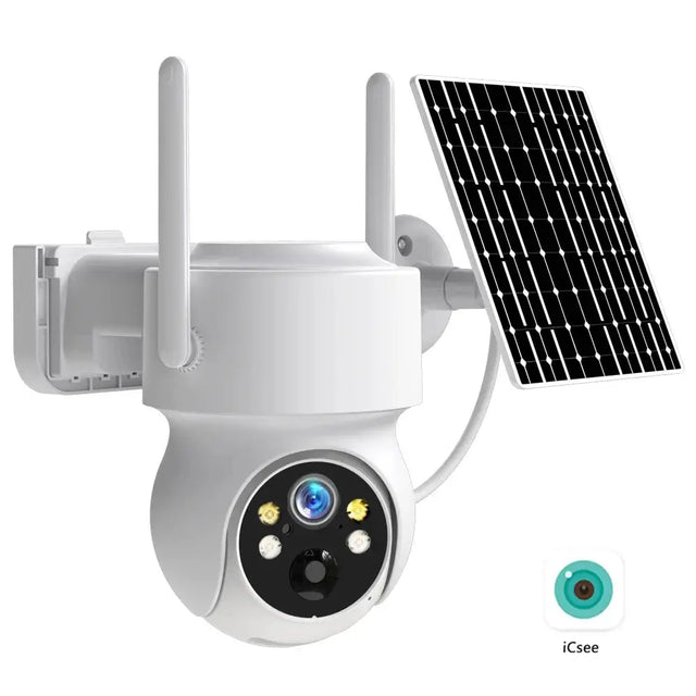 WiFi PTZ Solar Outdoor Camera 3MP 355 Pan 90 Tilt With iCsee App - stepyours.com