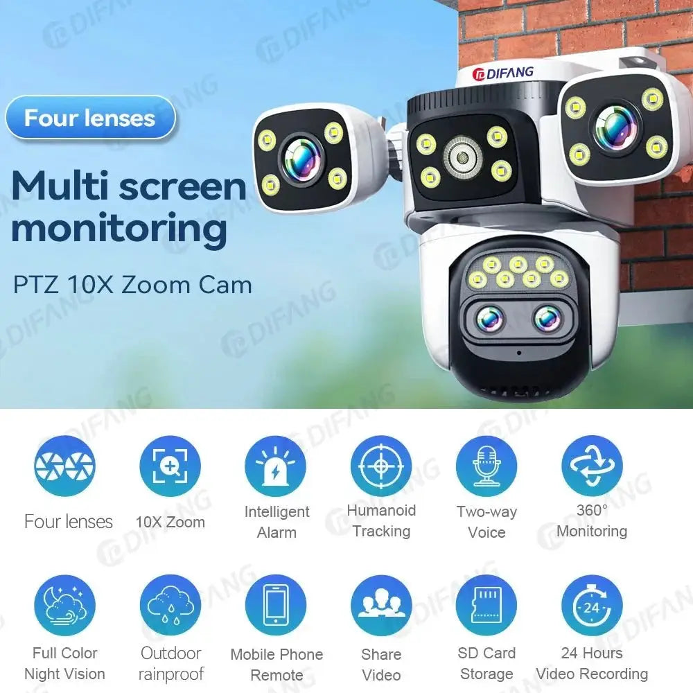 Smart Outdoor WiFi 6 Camera 20MP 10x Optical Zoom PTZ Auto Tracking Waterproof - stepyours.com