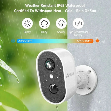 ANRAN C2 2K Battery Wireless Security Camera IP65 With AI Human Detection
