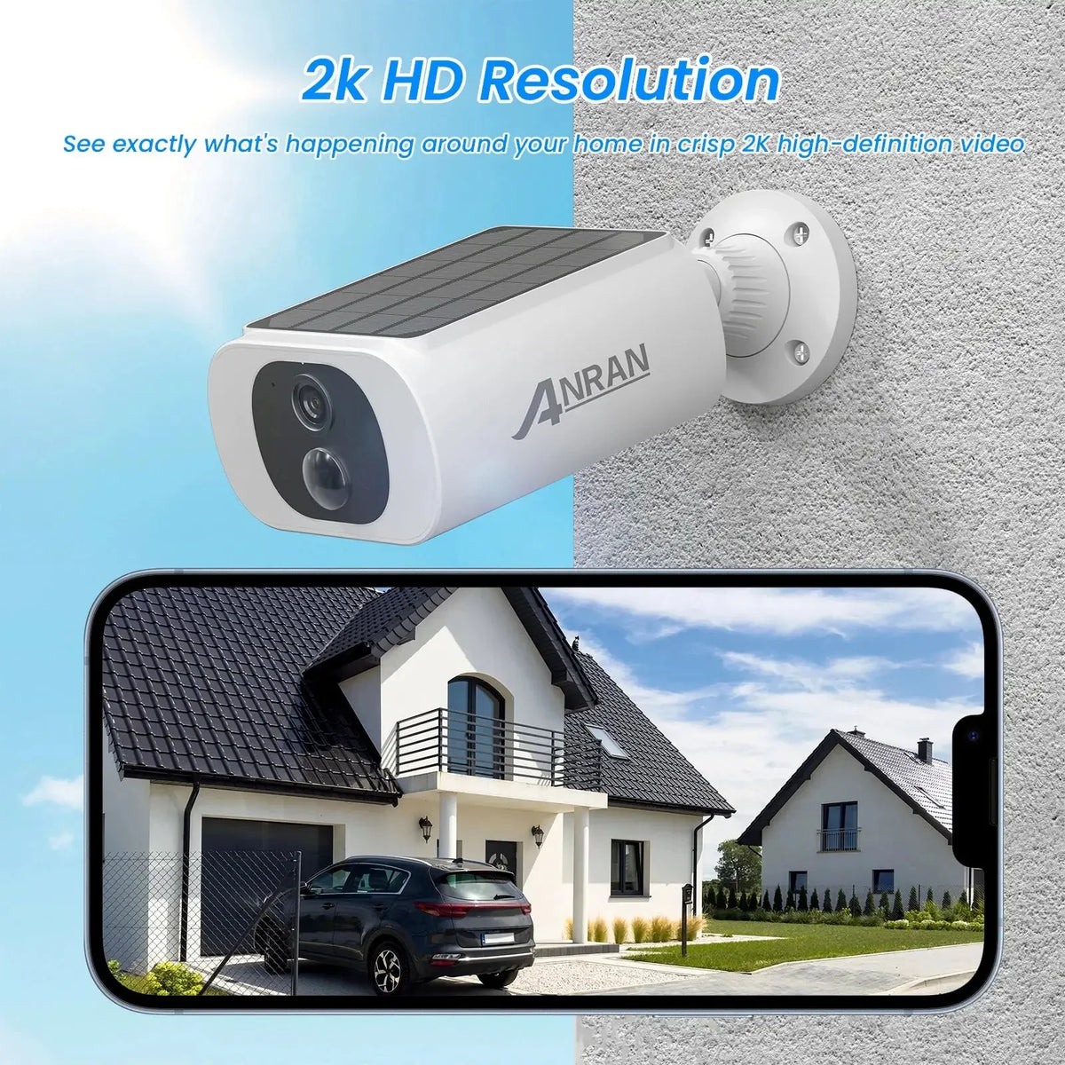 ANRAN Outdoor Solar Wireless WiFi Camera With 3MP Color Night Vision Floodlight