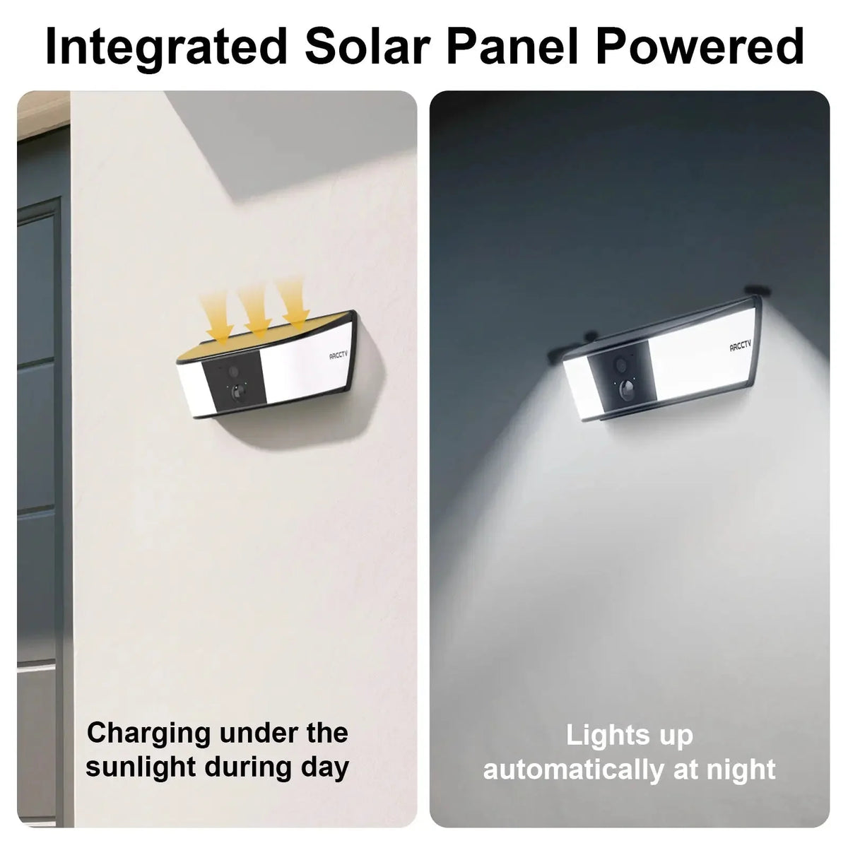 ARCCTV 2K Solar WiFi Floodlight Camera With Two Way Audio Smart Home Guard