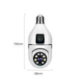 BrightGuard 8MP E27 Bulb WiFi Camera Dual Lens - Color Night Vision And Tracking