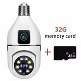BrightGuard 8MP E27 Bulb WiFi Camera Dual Lens - Color Night Vision And Tracking