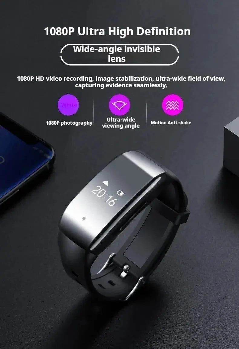 Discreet 1080P Mini Camera Watch Bracelet DVR For Secret Video Recording