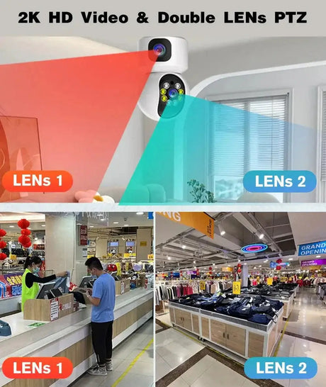 Dual Lens 360 WiFi Smart Home Security Camera Night Vision