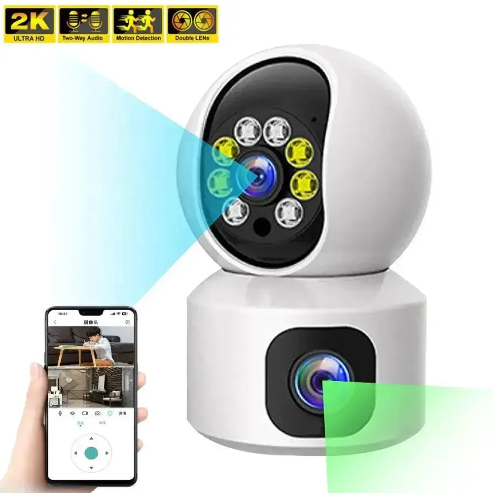Dual Lens 360 WiFi Smart Home Security Camera Night Vision