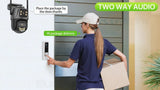 DUREVIN Dual - Lens 4K 8MP HD Outdoor WiFi PTZ IP Camera - Auto Tracking Security