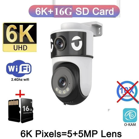 GuardPro FourLens Outdoor WiFi6 Security Cam - 20MP 10X Zoom Auto Tracking Pro X