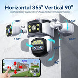 GuardPro FourLens Outdoor WiFi6 Security Cam - 20MP 10X Zoom Auto Tracking Pro X
