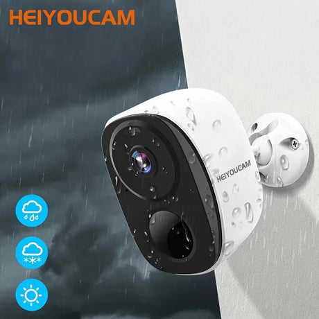 HEIYOUCAM BW4 Wireless Outdoor Security Camera - 2K Battery Spotlight Siren WiFi