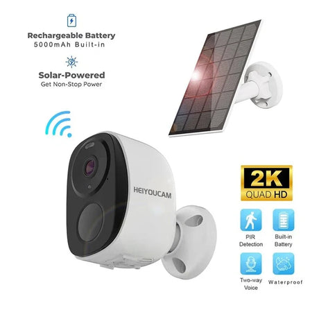 HEIYOUCAM BW4 Wireless Outdoor Security Camera - 2K Battery Spotlight Siren WiFi