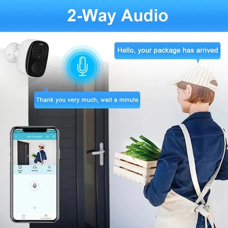 HEIYOUCAM BW4 Wireless Outdoor Security Camera - 2K Battery Spotlight Siren WiFi