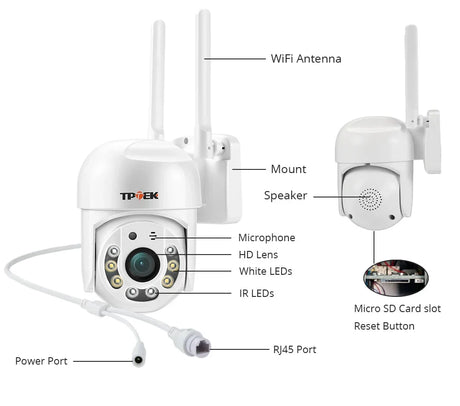 Hipro 4MP PTZ WIFI IP Camera - Outdoor 4x Digital Zoom 1080P CCTV Surveillance
