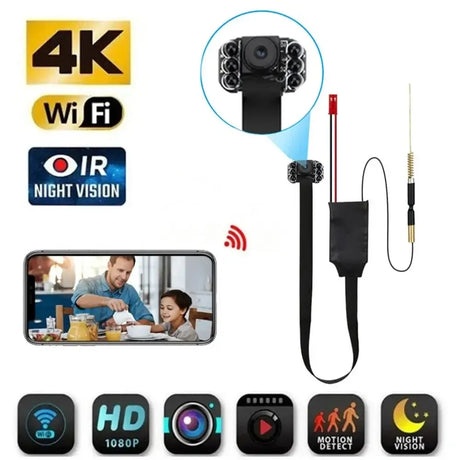 HomeGuard Mini WiFi Camera - 1080P Full HD Night Vision Remote Monitoring Pro AI