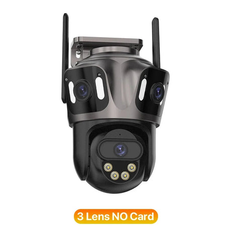iCsee Three Screen WiFi IP Cameras Outdoor 4K Tri Lens - AI Human Detection Zone