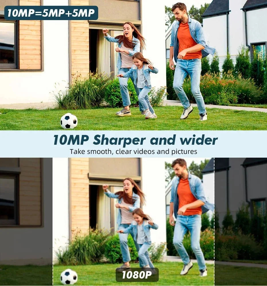 KERUI Outdoor 10MP 5K HD Dual Lens WiFi IP Camera PTZ - AI Motion Detection Plus