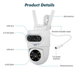 KERUI Outdoor 10MP 5K HD Dual Lens WiFi IP Camera PTZ - AI Motion Detection Plus