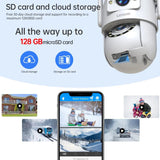 Lenovo 4K Dual Lens Outdoor PTZ WiFi Surveillance Camera - Auto Tracking Security