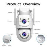 Lenovo 4K Dual Lens Outdoor PTZ WiFi Surveillance Camera - Auto Tracking Security