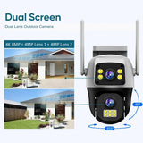 LumenGuard 8MP Dual Lens 4G Outdoor Camera PTZ Surveillance With AI Detection HD